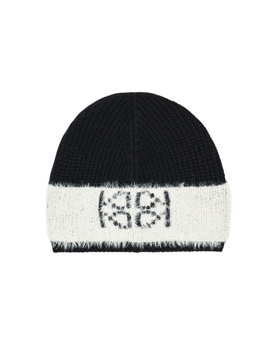 Emblem Knit Beanie UNISEX Black Ivory