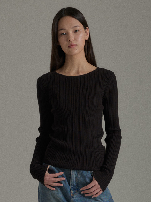 LIEN BOAT NECK KNIT (3colors)