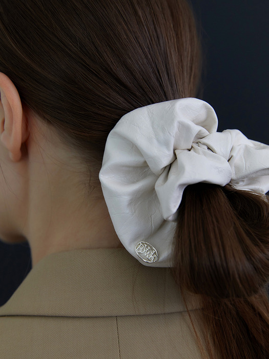 Basic leather scrunchie(4color)