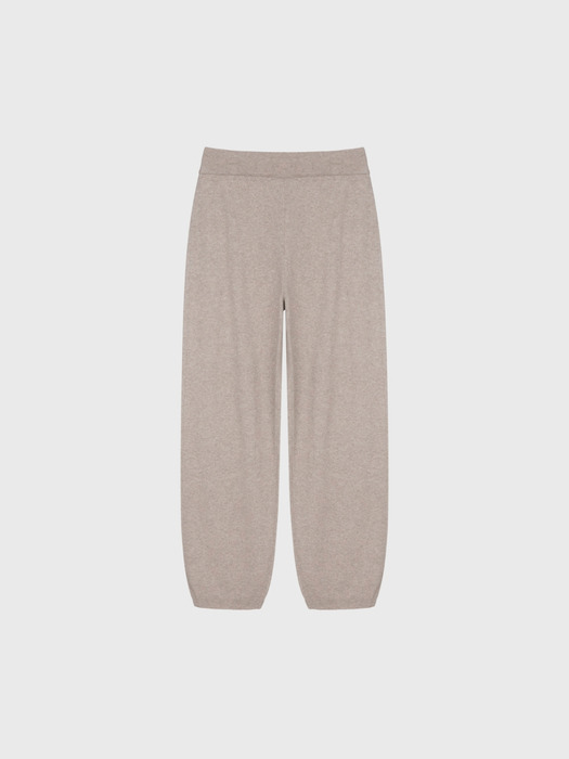 Cashmere knit pants (melange beige / dark gray / brown)