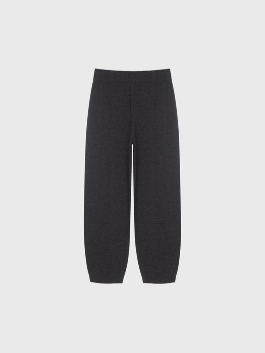 Cashmere knit pants (melange beige / dark gray / brown)