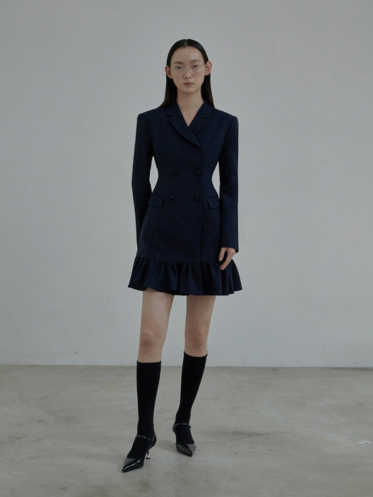 Jenn flare suit jacket dress - Navy