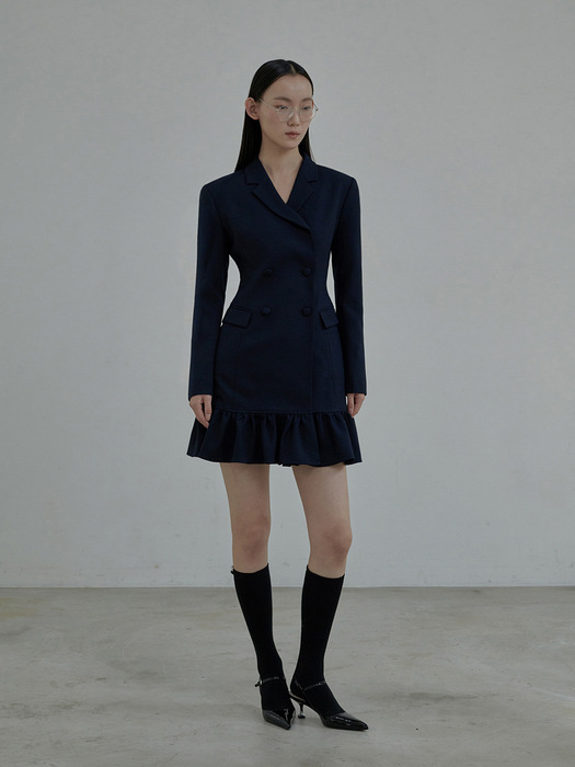 Jenn flare suit jacket dress - Navy