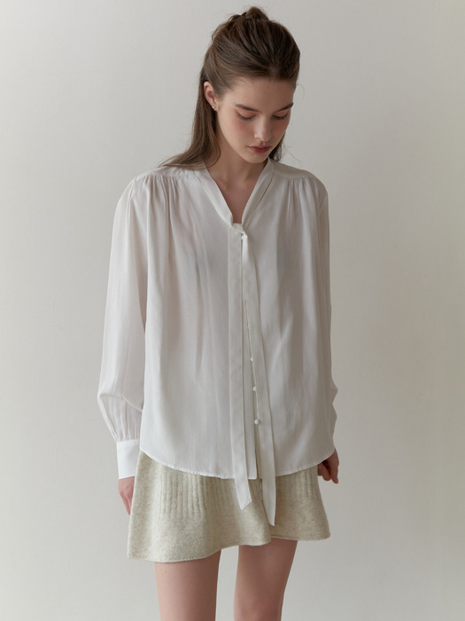 Dandelion tie blouse (white)