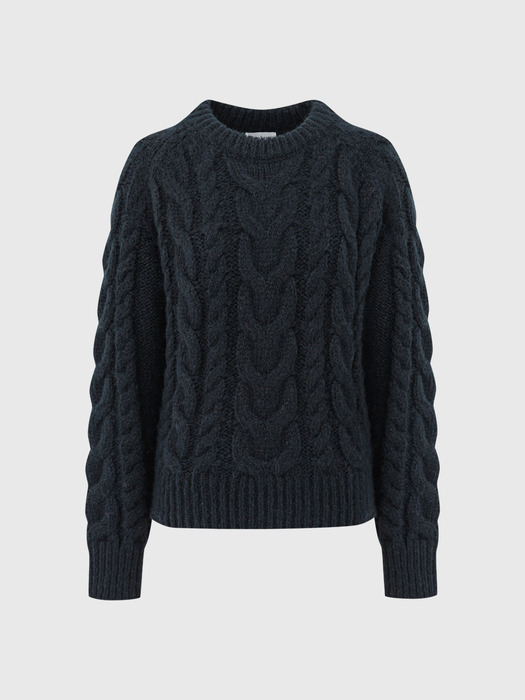 그레이디스 케이블 울 니트_네이비 / GLADYS CABLE WOOL KNIT_NAVY