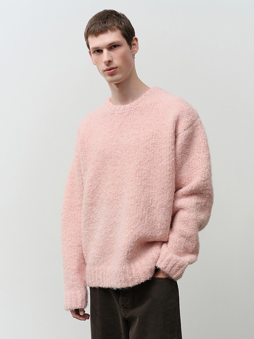 UNISEX CLOUD BOUCLE SWEATER SOFT PINK_M_UDSW4D127P1