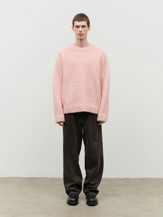 UNISEX CLOUD BOUCLE SWEATER SOFT PINK_M_UDSW4D127P1