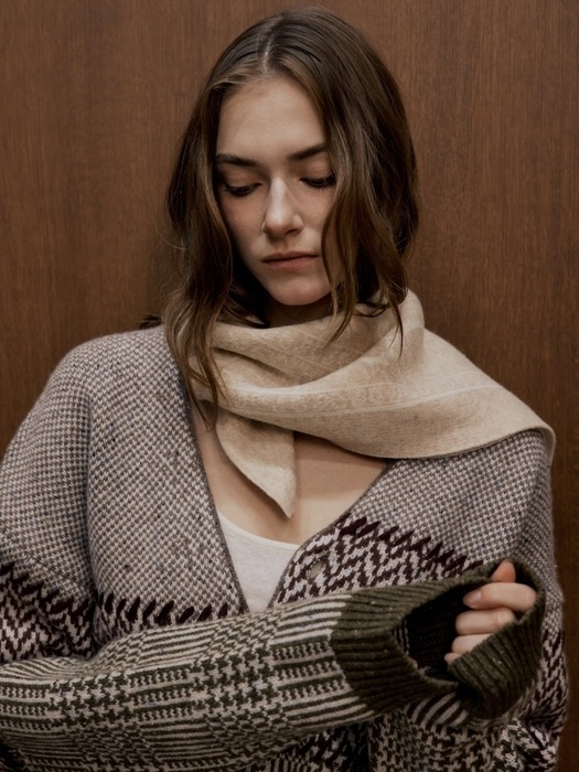 TIGNES KNIT SCARF_BEIGE