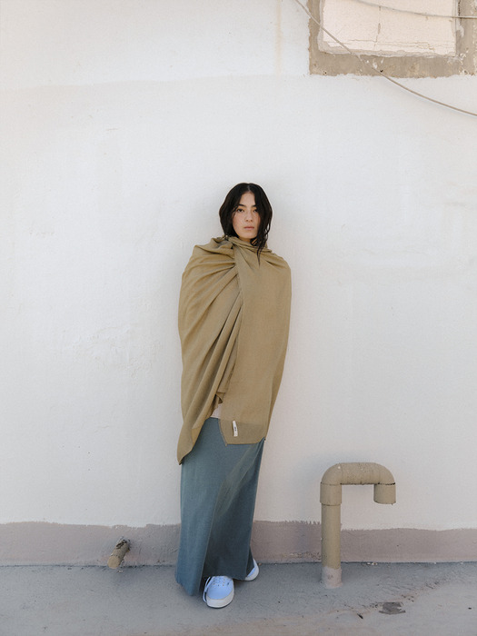 Oversized wool silk scarf / Desert