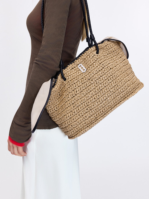 Boater Weaving Shopper M (보터 위빙 쇼퍼 미듐) Beige