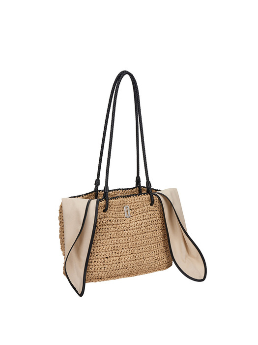 [Sole] Boater Weaving Shopper M (Boater Woven Shopper Medium) Beige - Image 1