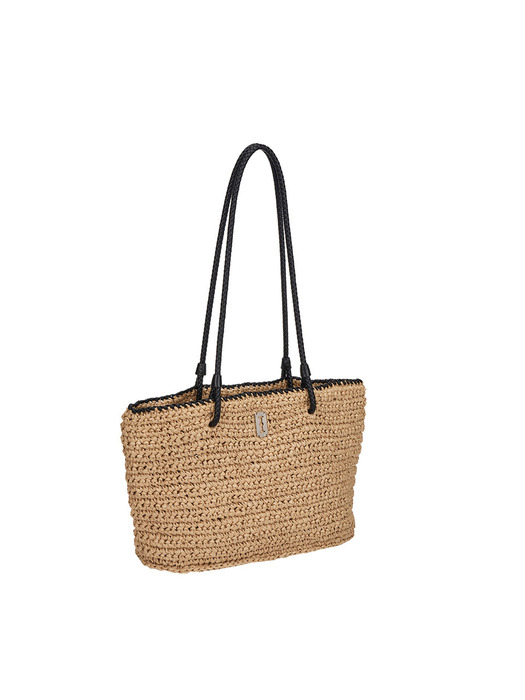 [Sole] Boater Weaving Shopper M (Boater Woven Shopper Medium) Beige - Image 3