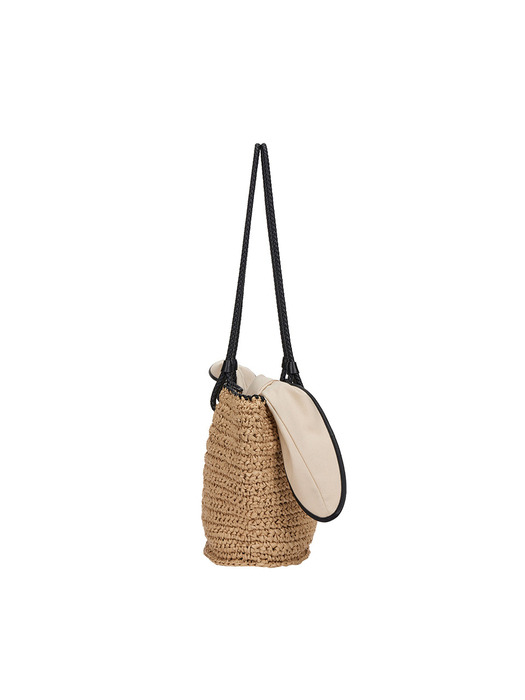 [Sole] Boater Weaving Shopper M (Boater Woven Shopper Medium) Beige - Image 4