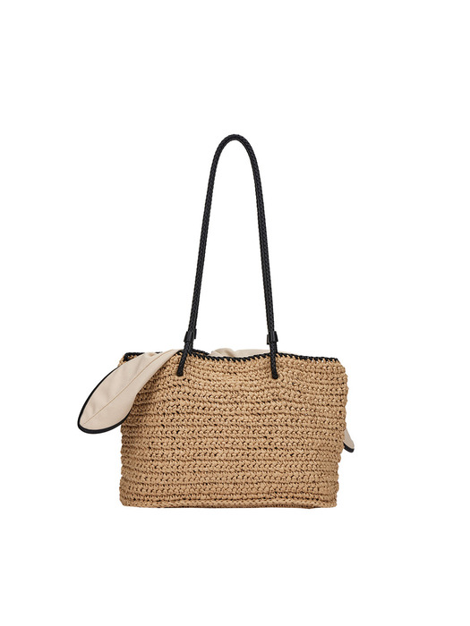 [Sole] Boater Weaving Shopper M (Boater Woven Shopper Medium) Beige - Image 2