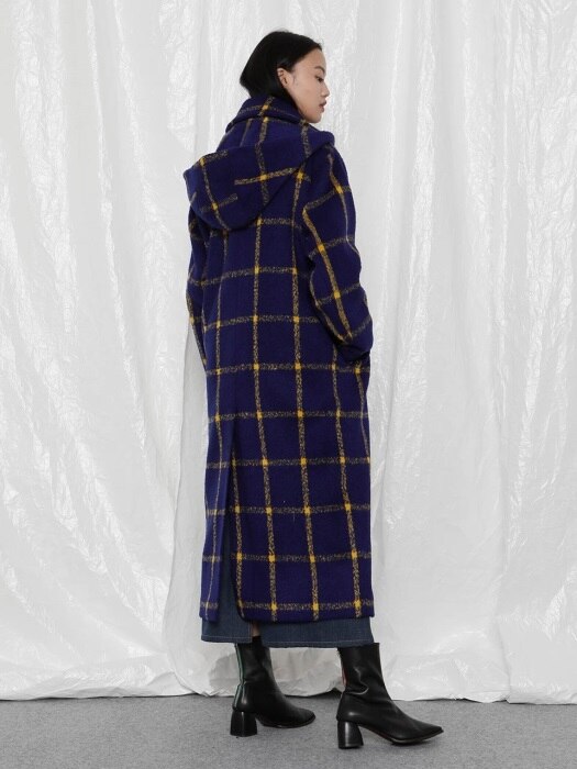 [UNISEX]R HOOD CHECK LONG CT