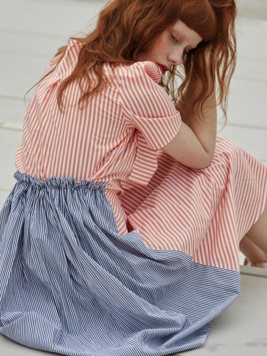 ribbon stripe dress_orange