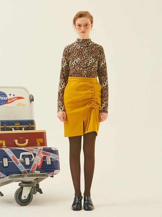 Wool String Mini Skirt (Yellow)