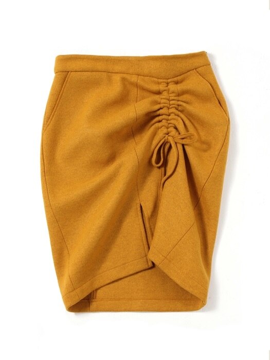 Wool String Mini Skirt (Yellow)