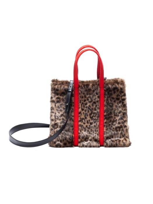 tashiana no.9 small tote bag leopard echo fur