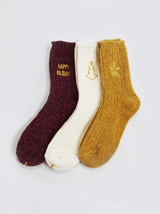 [3SET] 코튼할리데이삭스 cotton Holiday socks