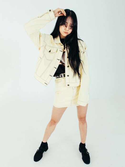 STITCH POINT COTTON JACKET [LIGHT YELLOW]