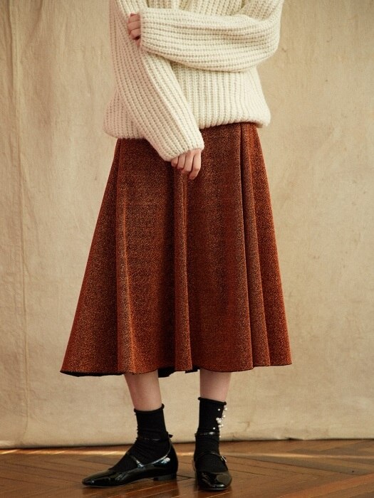 Twinkle Flow Skirt_Orange