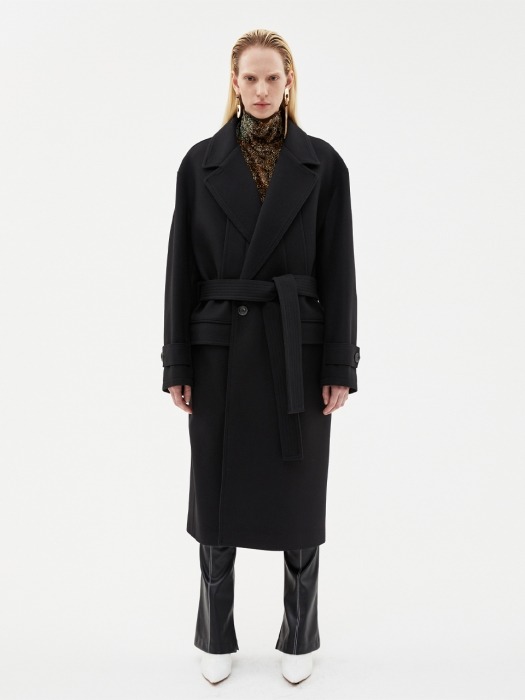 MATTIA MILITARY ROBE COAT awa192u(BLACK)