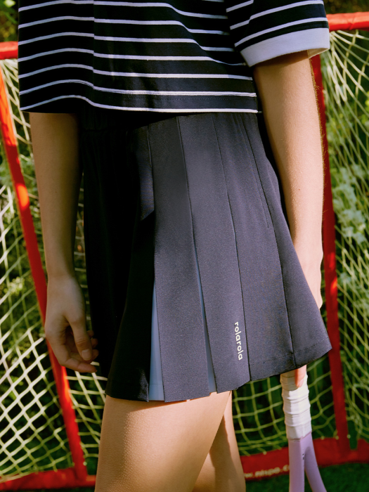 로라로라](SK-20161) PLEATS PANTS SKIRT NAVY