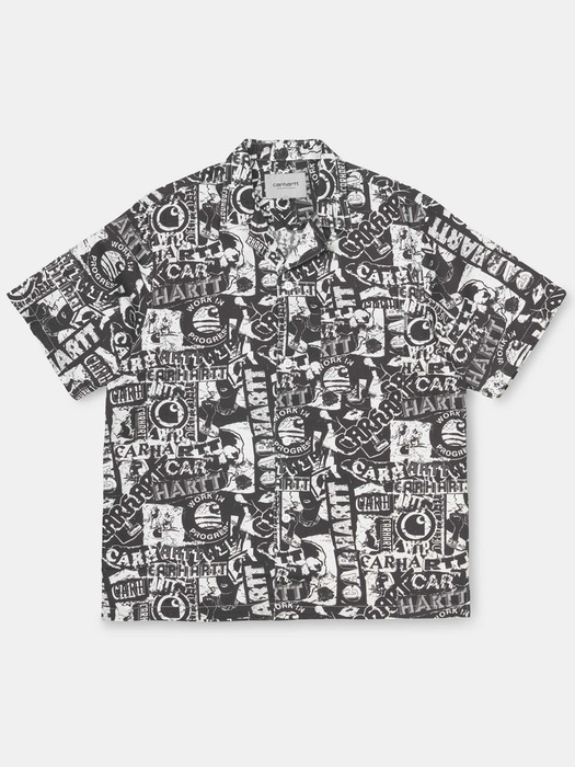 S/S COLLAGE SHIRT_COLLAGE PRINT, BLACK/WHITE