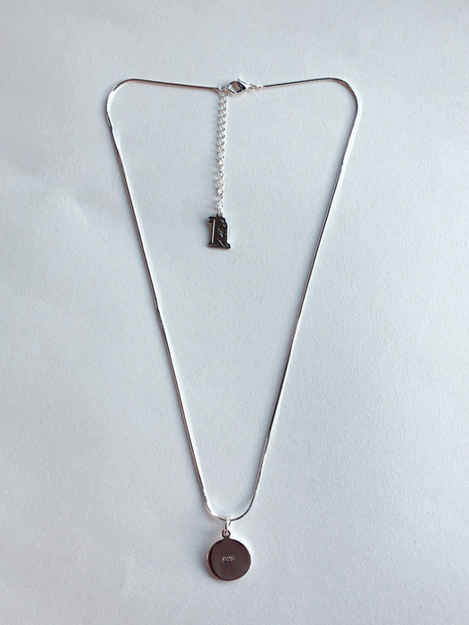 [SET]Silver925 round pendant necklace+Modern color mix choker necklace