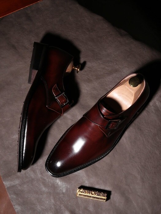 Single Monk-strap Goodyear-Welt Wine#7000