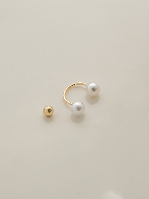 14k gold U hook pearl piercing (14k 골드)