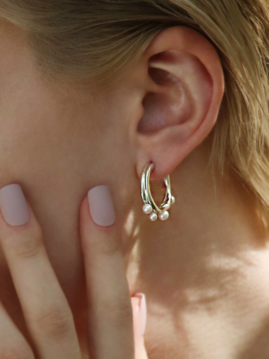 circle pearl earring (silver)