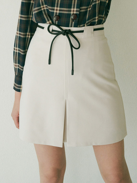 monts 1160 inverted pleats mini skirt (ivory)