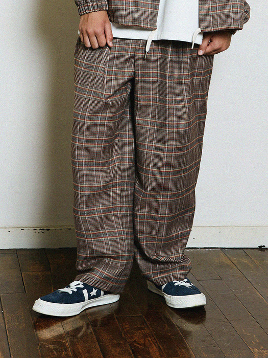 FB WIDE SLACKS(BEIGE CHECK)