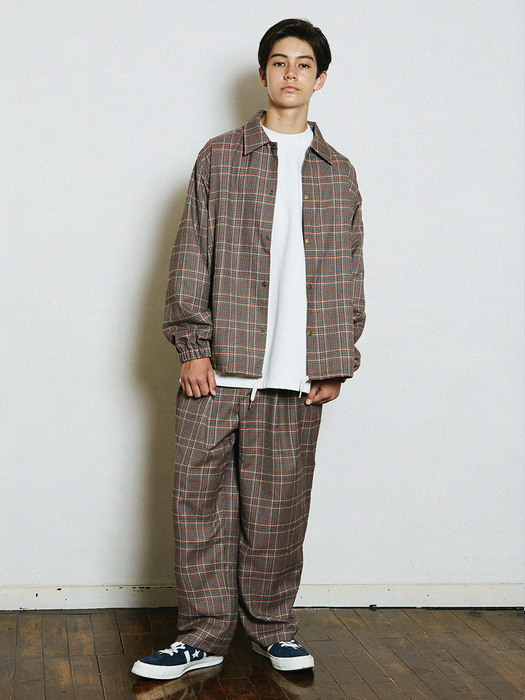 FB WIDE SLACKS(BEIGE CHECK)