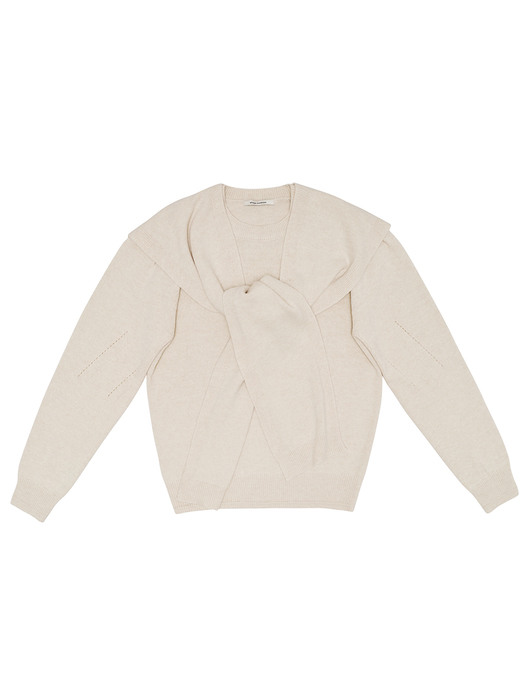 [사용금지][EXCLUSIVE] Wool muffler layered pullover - 3 colors