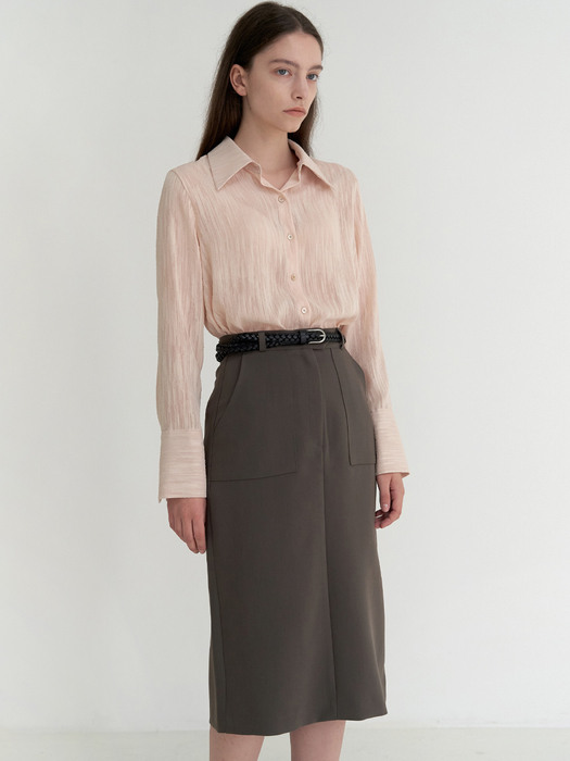 mid-length skirt-warm grey