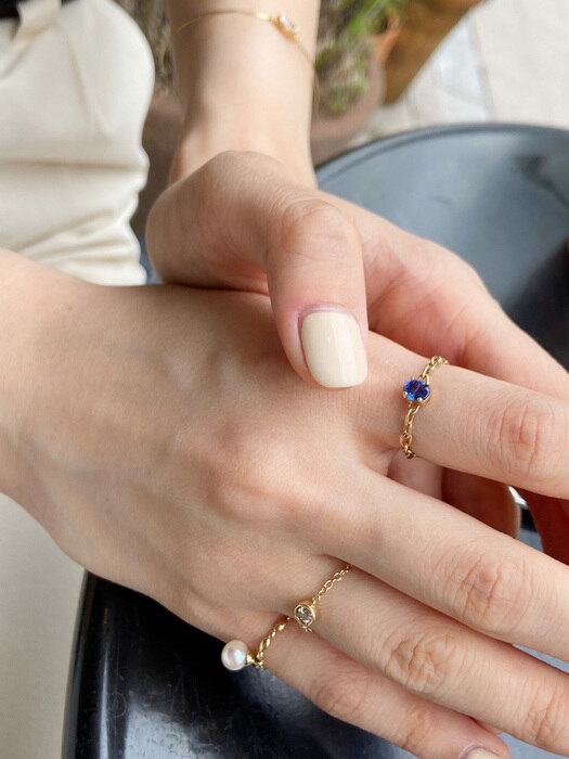 classy chain ring_blue sapphire