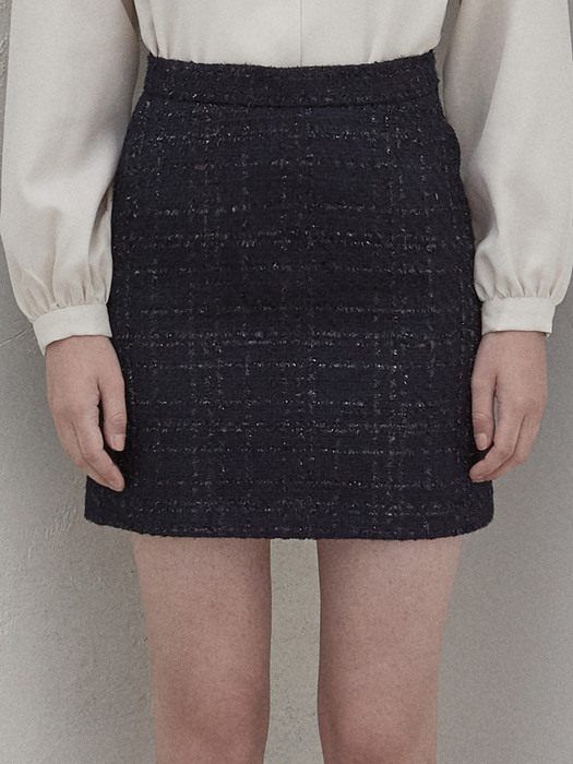 iuw824 tweed shorts skirt (navy)