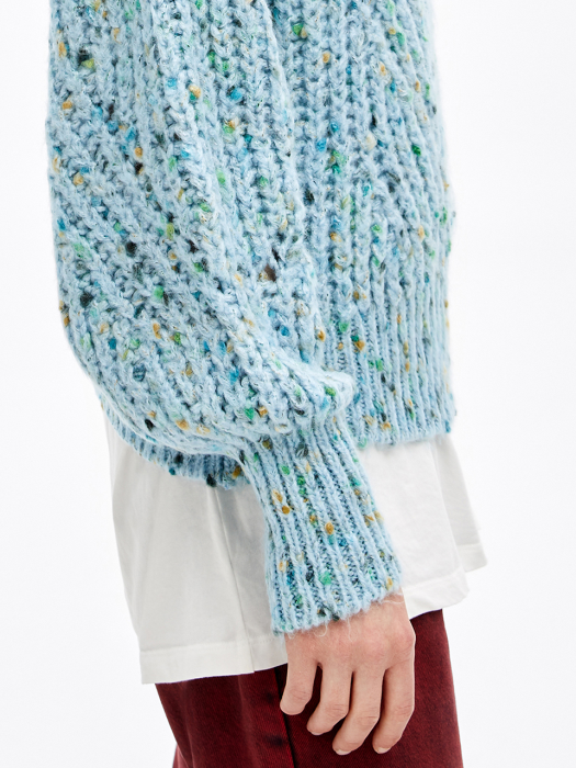 Pale blue cable knit jumper_B206AWK018BL