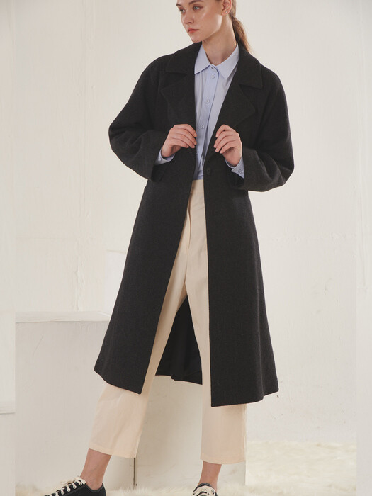 Cozy long coat(BK)