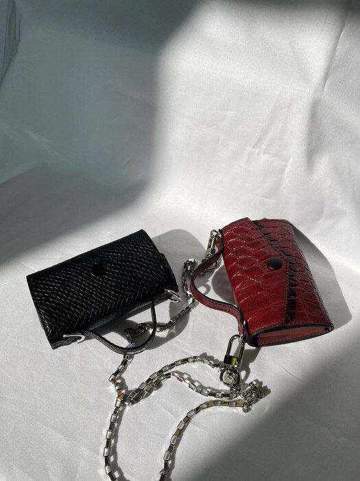 ONE+ Wallet Chain BAG 블랙/와인