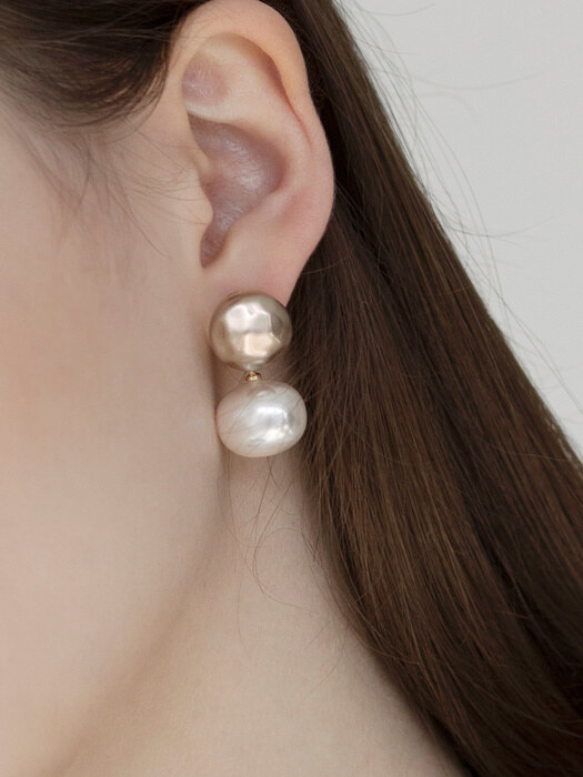 mud pearl earrings (2colors)