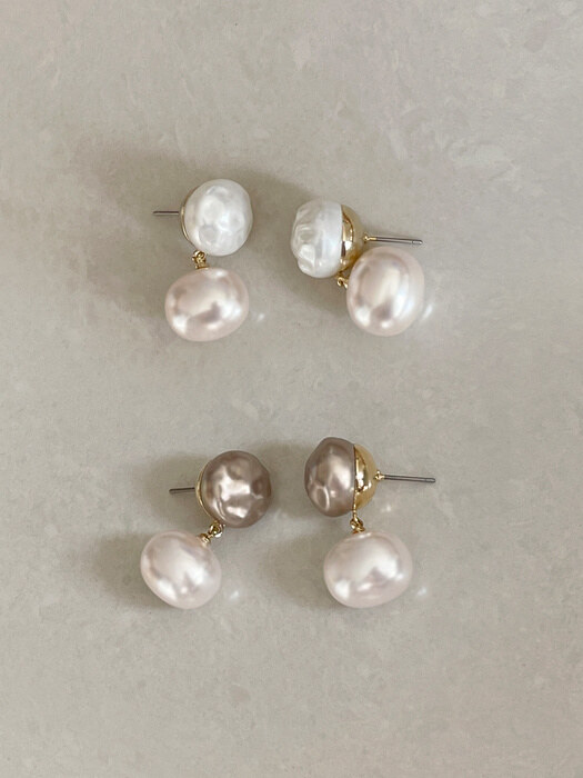 mud pearl earrings (2colors)