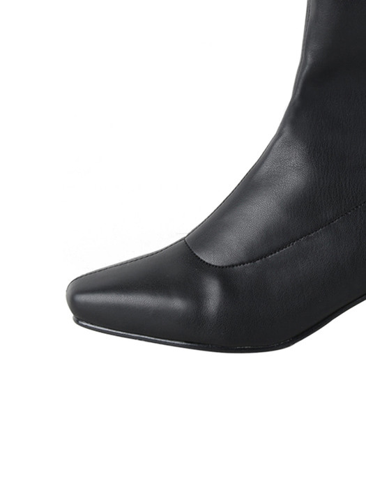 [리퍼브][225~250]Bailey Square Toe Ankle Boots/B2032/BK
