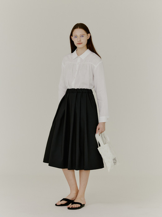 Layla Skirt - Navy Cotton Blended