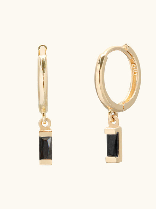 14k Gold Baguette Pendant ``drop`` Ring Earrings (14k 골드) a10