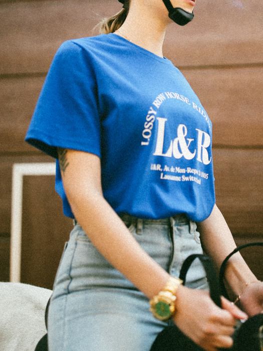 Lossy Arch Logo Half-Sleeve T-shirt Cobalt