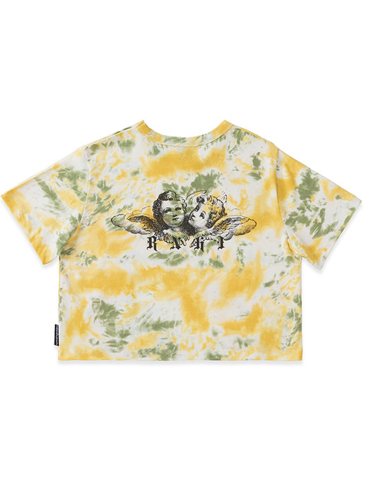 DYED ANGEL PRINTING CROP TEE [YELLOW]